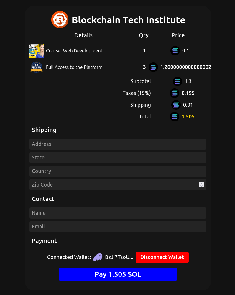 Cover image for Crypto Checkout — Angular 18 + Solana